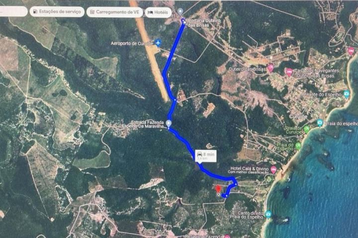 3,500 m² plot with private beach access near Espelho